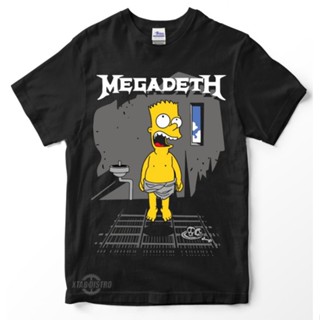 Megadeth SIMPSONS เสื้อยืดลําลอง แขนสั้น คอกลม พิมพ์ลาย Megadeth rust in peace kaos