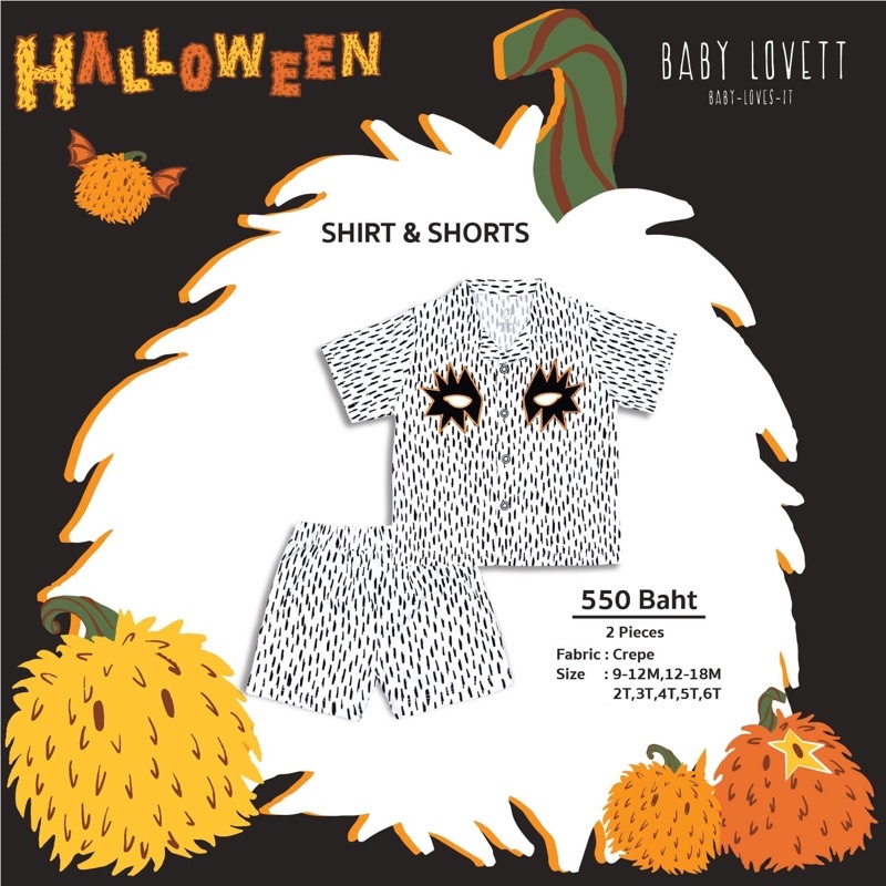 Babylovett Halloween Shirt &amp; Shorts 5T
