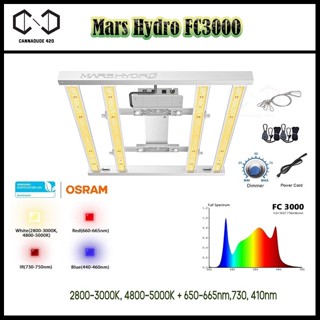 [ส่งฟรี] ไฟปลูกต้นไม้ Mars Hydro FC 3000 Full Spectrum Samsung LM301B Osram Meanwell Driver LED Grow Light 3x3ft 300W