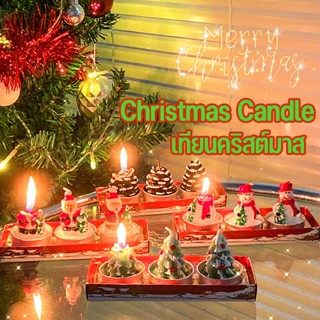 🎄COD🎀 เทียนคริสต์มาส  สินค้าตกแต่งคริสต์มาส Christmas Candle  วันคริสมาสต์ ต้นสน ต้นคริสมาสต์ ซานต้า