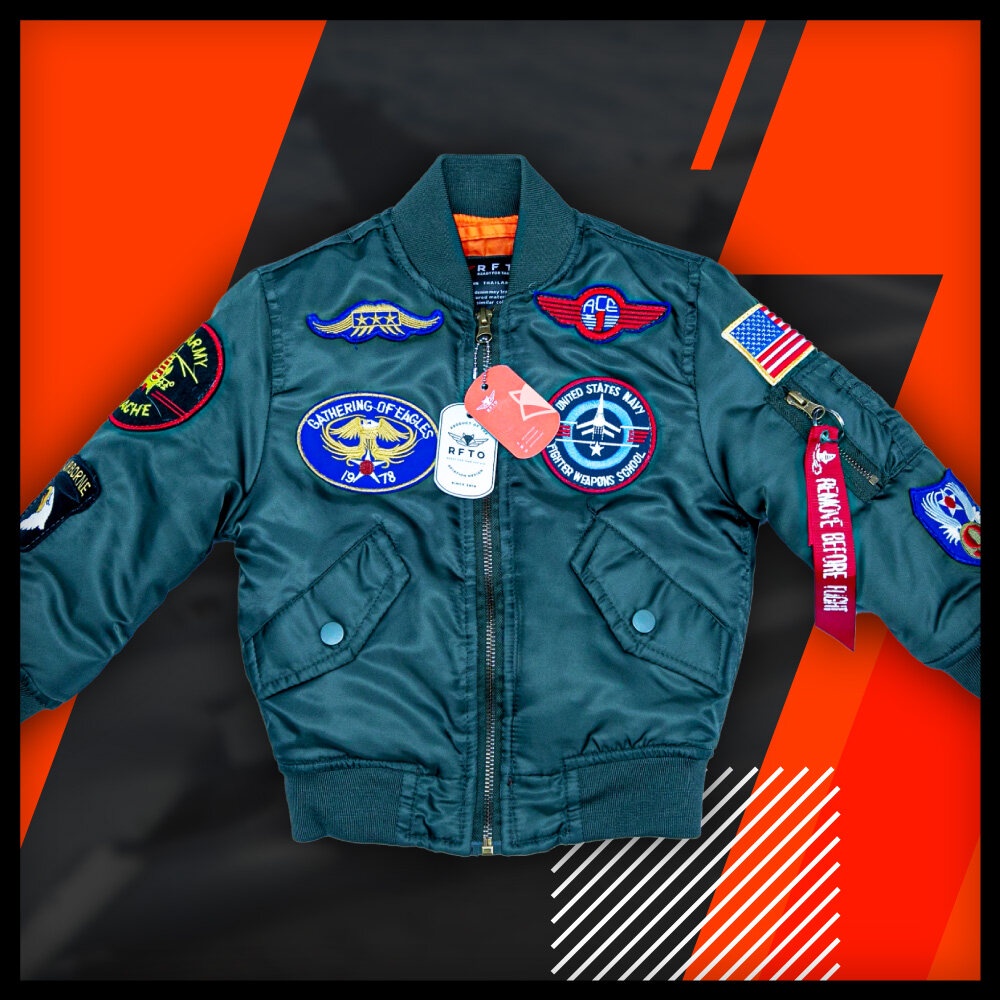 Flight Jacket  เสื้อกันหนาวนักบิน  เสื้อกันหนาวเด็ก พรีเมี่ยม เกรดเดียวกับนักบิน  Flight Jacket