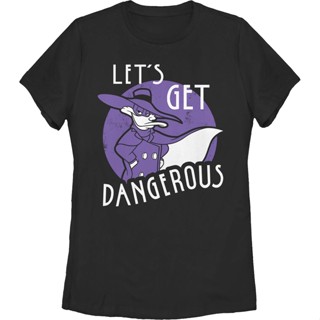 Womens Lets Get Dangerous Darkwing Duck Shirt เสื้อเชิ้ตชาย เสื้อคู่วินเทจ เสื้อเด็กหญิง