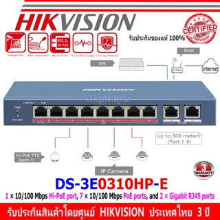 HIKVISION DS-3E0310HP-E. 8 Port Fast Ethernet Unmanaged POE Switch