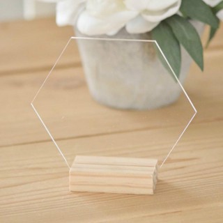 Blank Hexagon Acrylic Sign Table Number Signs for Wedding Party Decoration Freestanding Wedding Place Cards Transparentl