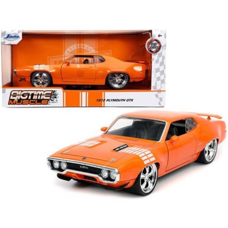 Jada Toys Bigtime Muscle 1:24 1972 Plymouth GTX Die-cast Orange