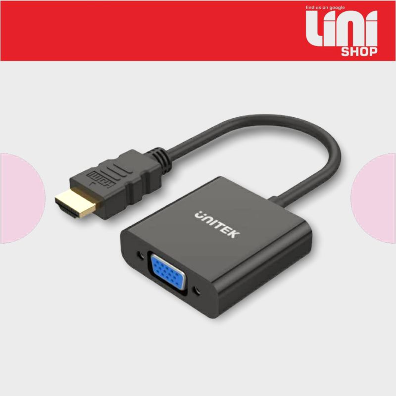 ตัวแปลงอะแดปเตอร์ HDMI เป็น VGA HDMI เป็น VGA FHD UNITEK Y6333 พลังเต็ม+เสียง