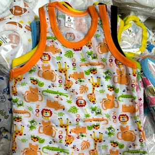 เสื้อกล้ามเด็ก ลายการ์ตูน ผ้าcotton เนื้อนุ่ม แพ็ค 3 ตัว คละลาย