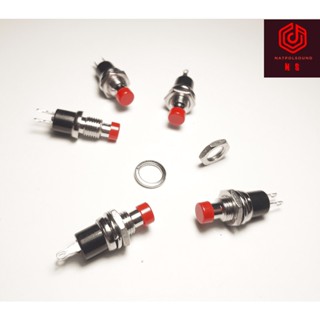 ปุ่มกดสวิทช์เปิด / ปิด เช็คแบต ขนาด 7 มม. แดง ดำ