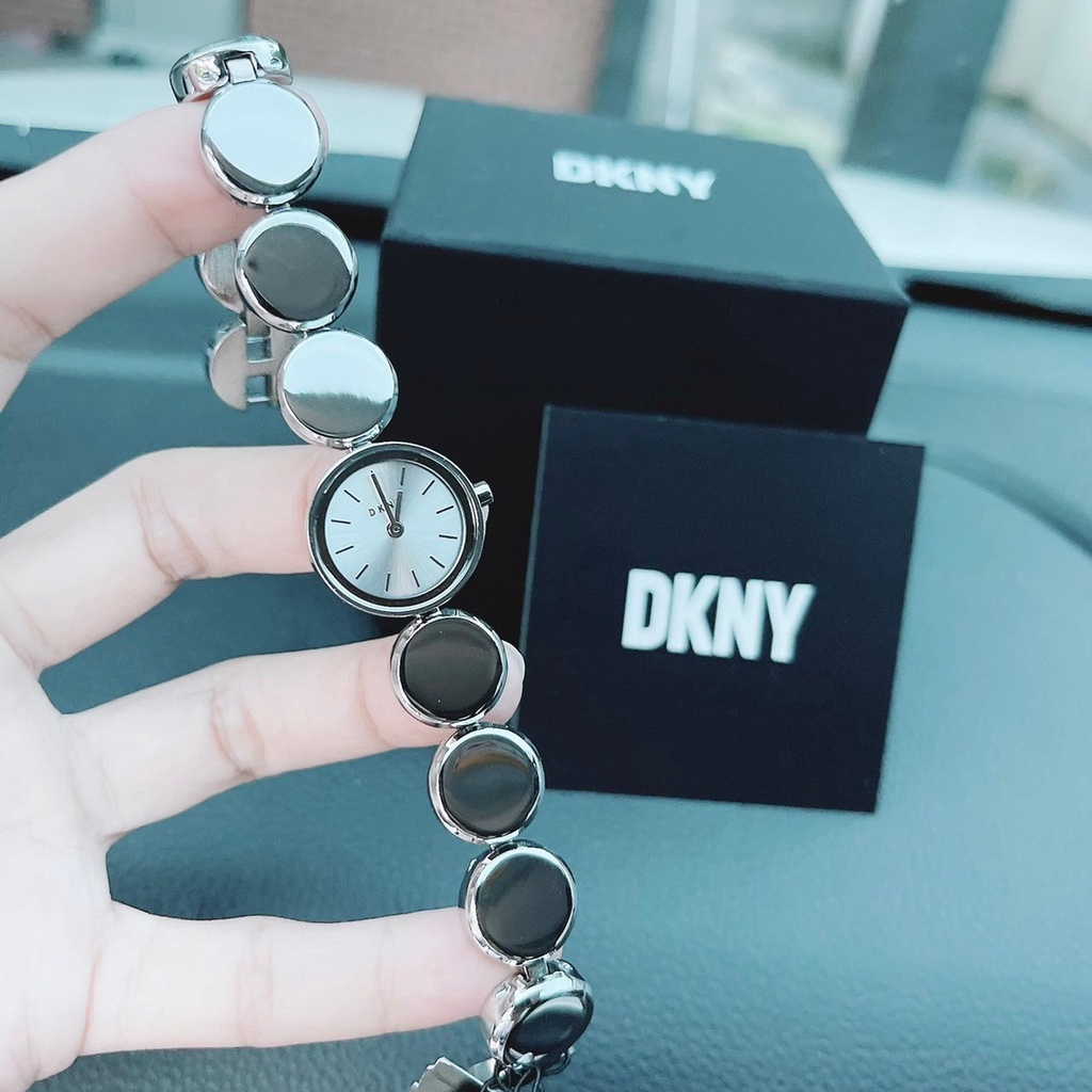 💚แท้💯 พร้อมส่ง💚นาฬิกา หน้าปัด 20 มม. DKNY City Link Two-Hand Silver-Tone Alloy Watch NY2984