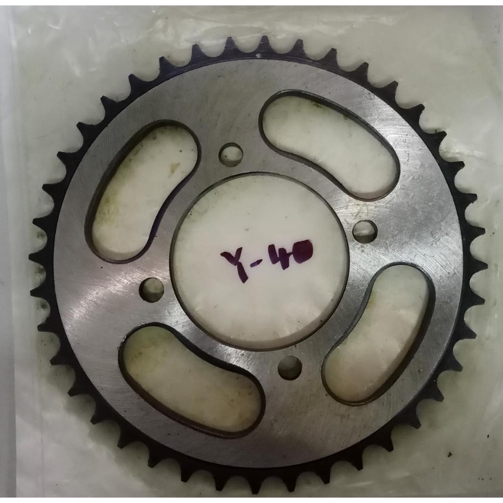 Y-40 MOTORCYCLE SPROCKET 428 REAR HEAVY DUTY BLACK SILVER YAMAHA SS, RXZ 428-40