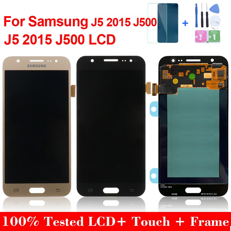 5.0 & 39;& 39; สําหรับ SAMSUNG Galaxy J5 2015 J500 J500H J500FN J500F J500M SM-J500F จอแสดงผล LCD To