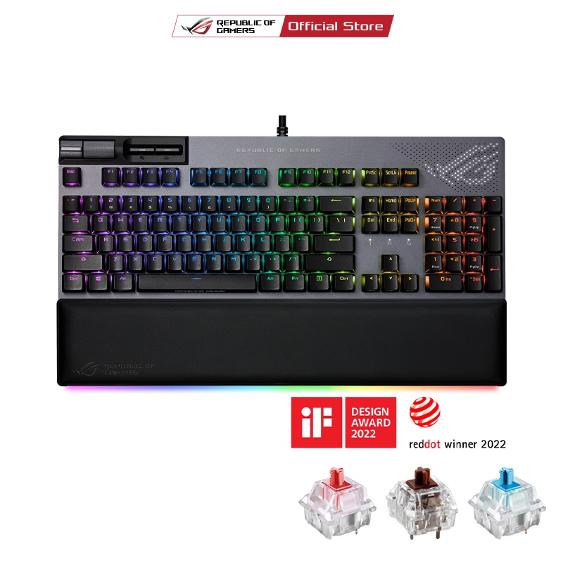 ASUS ROG Strix Flare II Animate (NXBLUE/RED/BROWN) TH, gaming mechanical keyboard with AniMe Matrix LED display, 8000 Hz polling rate, ROG NX mechanical switches