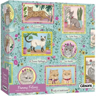 พร้อมส่ง-จิ๊กซอว์ แมว cat Famous Felines😺แบรนด์ Gibsons jigsaw puzzle 1000 ชิ้น