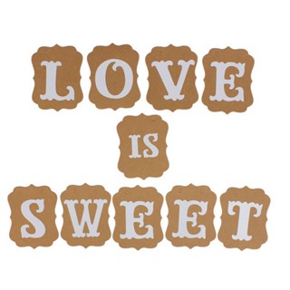 ธงกระดาษ LOVE IS SWEET Kraft Paper Bunting Flag