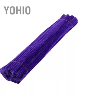 B "Yohio 100 ชิ้น ทําความสะอาดท่อ ยืดหยุ่น งอได้ โพลีเอสเตอร์ สีบริสุทธิ์ Chenille Stems Diy ของเล่นเพื่อการศึกษา สําหรับเด็กปฐมวัย"