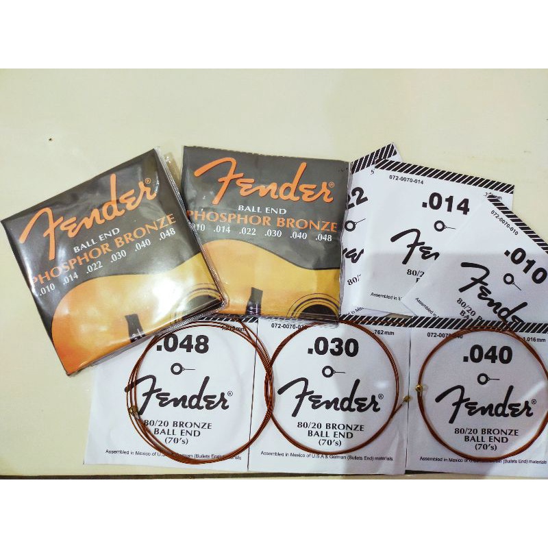 สายกีต้าร์โปร่ง Fender brozen เนื้อหา 6 ขนาด010