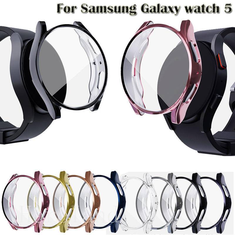 เคสป้องกันเต็มรูปแบบ สําหรับ Samsung Galaxy watch 5 Pro 40 มม. 44 มม. 45 มม. สมาร์ทวอทช์ ป้องกันหน้าจอ อุปกรณ์เสริม กรอบ TPU นิ่ม