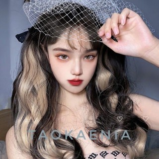 พร้อมส่ง แฮร์พีช หางม้าลอนปลายคลายๆเพิ่มไฮไลท์บลอน์ทอง