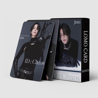 LOMO CARD BTS Me, Myself &amp; Jimin: Chaos บีทีเอส จีมิน โลโม่การ์ดแบบ 2 ด้าน โค้งมน ไร้ขอบ 55 ชิ้น/กล่อง 8.7×5.7 ซม. KPOP