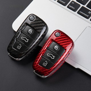 T-Carbon Fiber Key Fob Cover for Audi A1 A3 A4 A6 A8 Q2 Q3 Q7 R8 RS3 RS6 S3 S6 TT TTS Men&amp;#39;s Car Key Fob Case Women&amp;#