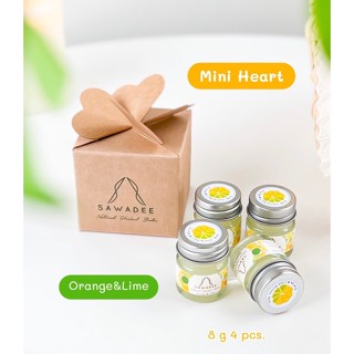 SAWADEE Gift Set รุ่น Mini Heart 💕..ประกอบด้วย SAWADEE กลิ่นส้มผสมมะนาว 8 g 4 ขวด ของขวัญปีใหม่ ของชำร่วย ของไหว้ผู้ใหญ่