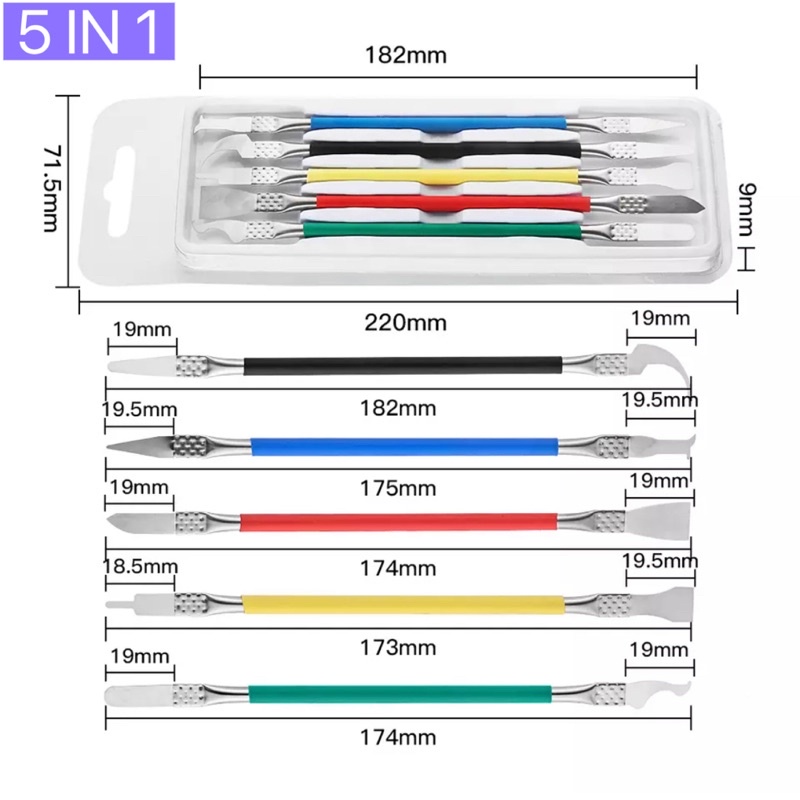 5ชิ้น/เซ็ตโทรศัพท์มือถือถอดเครื่องมือซ่อมกาวพลั่วมีดตะขอ CPU เมนบอร์ด Crowbar หัวเครื่องมือ