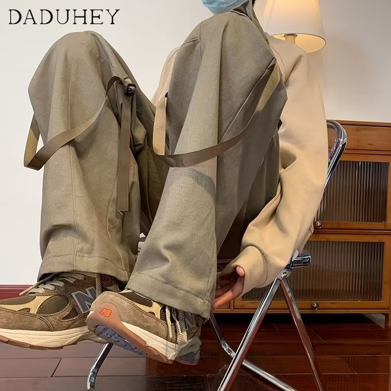 DaDuHey American Style Multi-Pocket Workwear Pants Men's Autumn Hip Hop Retro Trendy Brand Loose Straight Casual Pants #4