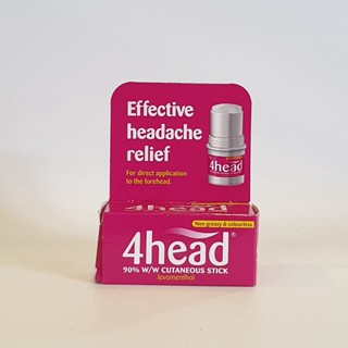 บาล์มบรรเทาอาการปวดศีรษะหรือไมเกรน  4head Headache &amp; Migrain Relief Stick