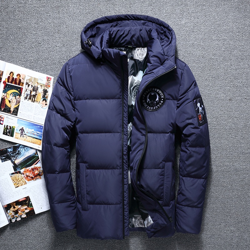 2022 Men's Down Jacket Duck Winter Warm Hooded Puffer Jacket Men Vintage Clothes 90 X Padded Black Autumn Red Bomber Ma #2