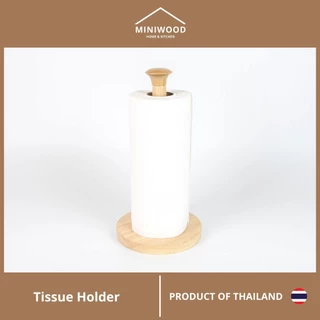 MINIWOOD แท่นกระดาษอเนกประสงค์ แท่นทิชชู่ม้วนยาว เสากระดาษอเนกประสงค์ Tissue Holder ผลิตจากไม้จริง (ลูกค้าประกอบสินค้...