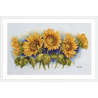 MK-125 Bright Sunflowers ชุดปักครอสติชลิขสิทธิ์แท้ ครอสติชไม่พิมพ์ลาย แบรนด์ Merejka