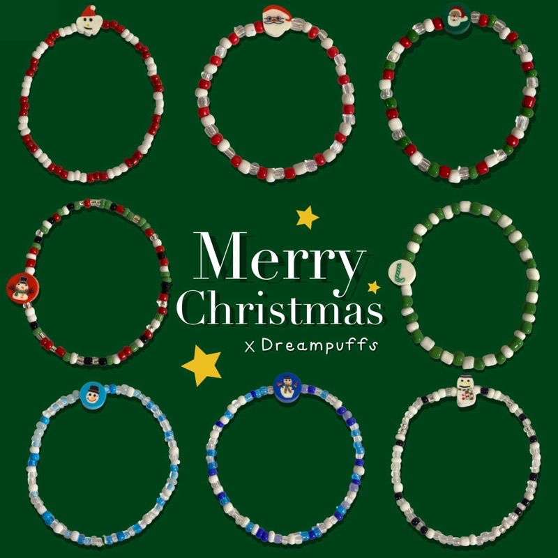 พร้อมส่ง กำไลลูกปัดคริสต์มาส คอลเลคชั่นพิเศษ ของแจกปีใหม่ ของขวัญปีใหม่ Christmas