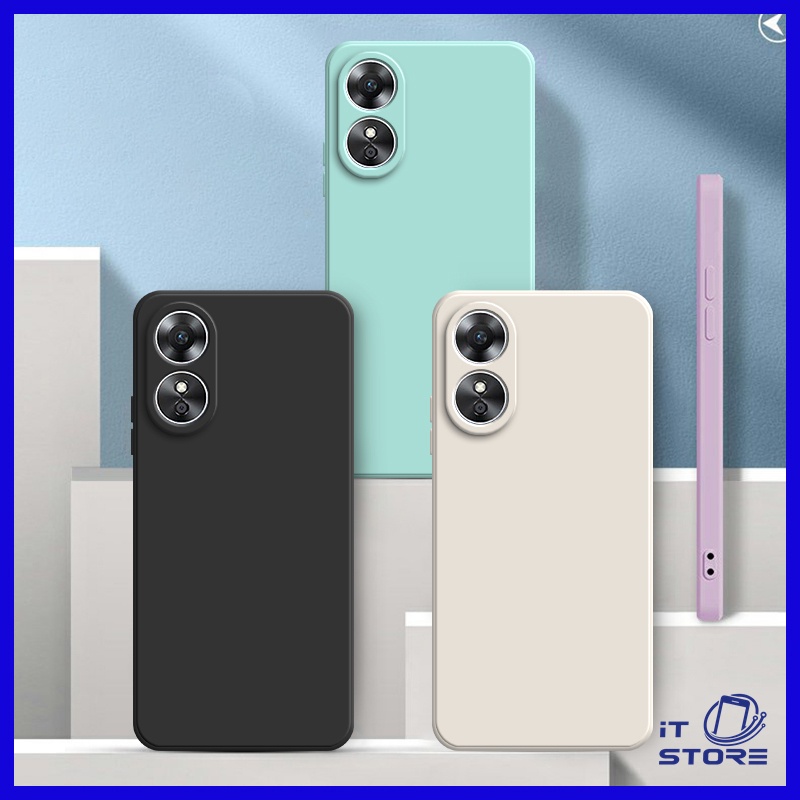 เคส OPPO A17 A17K A16 A15 A15S A57 4G 2022 A77S A57 A39 A93 A94 Straight Sided Silicone Case 2C-YT