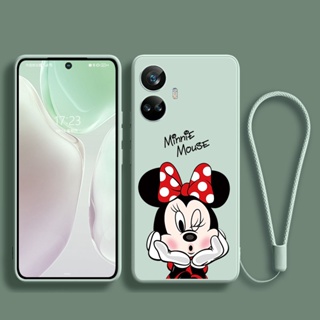 [ฟรีสายคล้อง] Realme 10 Pro+ Plus realme 9i 5G C30s C33 C30 เคสซิลิโคนนิ่ม เนื้อแมตต์ สี่เหลี่ยม ลายการ์ตูนมินนี่เมาส์