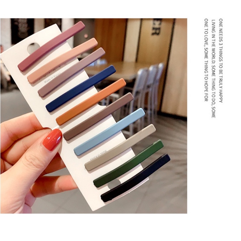 10 ชิ้น / เซต ลูกกวาด สี กิ๊บติดผม ที่เรียบง่าย โลหะ กิ๊บ สําหรับผู้หญิง หนึ่งคํา คลิปปากเป็ด คลิปหน้าม้า ด้านข้าง คลิป อุปกรณ์ผม 6 ซม. - รูปที่ 7