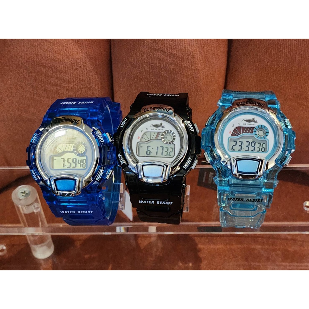นาฬิกาข้อมือผู้ชาย US SUBMARINE แท้ ทรงสปอร์ตนาฬิกาข้อมือระบบDIGITAL สายซิลิโคน แสดงวันที่/จับเวลา ก