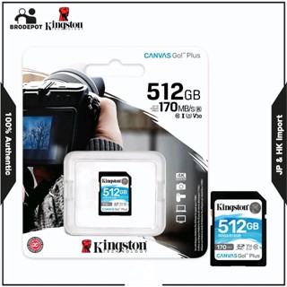 Kingston 512GB SDXC Canvas Go Plus 170MB/s Read UHS-I, C10, U3, V30 Memory Card (SDG3/512GB)