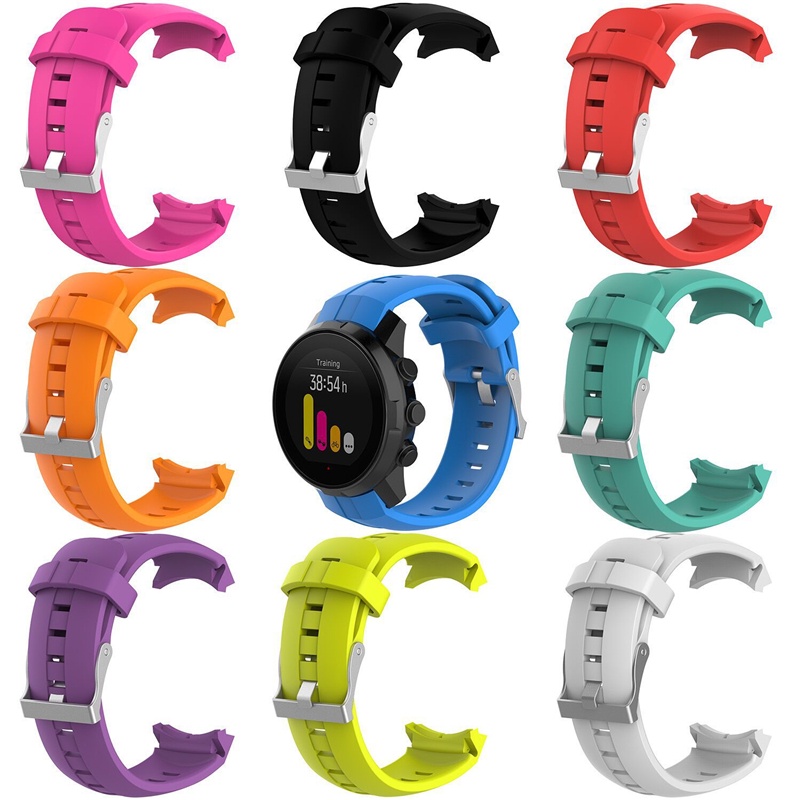 สายนาฬิกายางสําหรับ Spartan SPORT Watchband สําหรับ Suunto Ambist 3 แนวตั้งขาหัวเข็มขัดสร้อยข้อมือซิลิโคนสายรัดข้อมือคุณสมบัติ