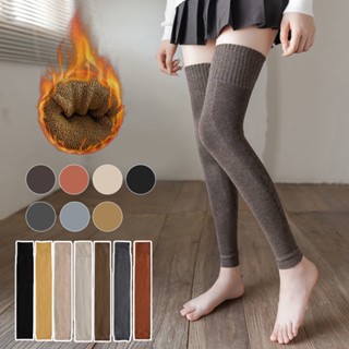 ถุงเท้ายาวถึงหัวเข่าผ้าขนสัตว์อุ่นสบาย Leggings Elestoc