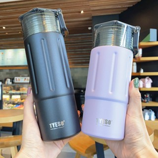 แก้วกาแฟ TYESO ฝาปิดแบบบสไลด์ เก็บความร้อนได้นาน 8-12 ชั่วโมง ถ้วยกาแฟ ถ้วยแก้ว