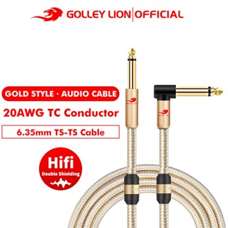 Golley LION สายเคเบิลแจ็คโมโน 6.5 มม. 6.35 มม. ตัวผู้ เป็นตัวผู้ 1/4 นิ้ว สําหรับเครื่องขยายเสียงกีตาร์ เบส คีย์บอร์ด