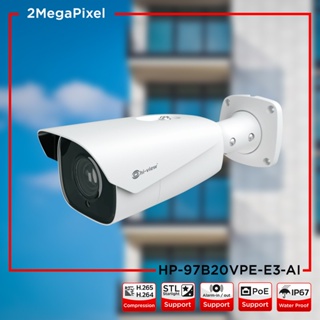 Hi-view กล้องวงจรปิด ระบบ IP Camera รุ่น HP-97B20VPE-E3-AI ความคมชัด 2MP StarLight ให้ภาพสีในที่แสงน้อย