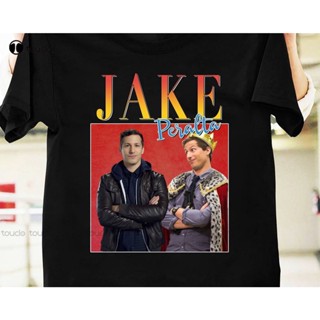 【เสื้อยืดใหม่】Jake Peralta Homage Vintage เสื้อยืด Brooklyn Nine-Nine Tv Series เสื้อ Jake Peralta เสื้อ Brooklyn 99เสื้