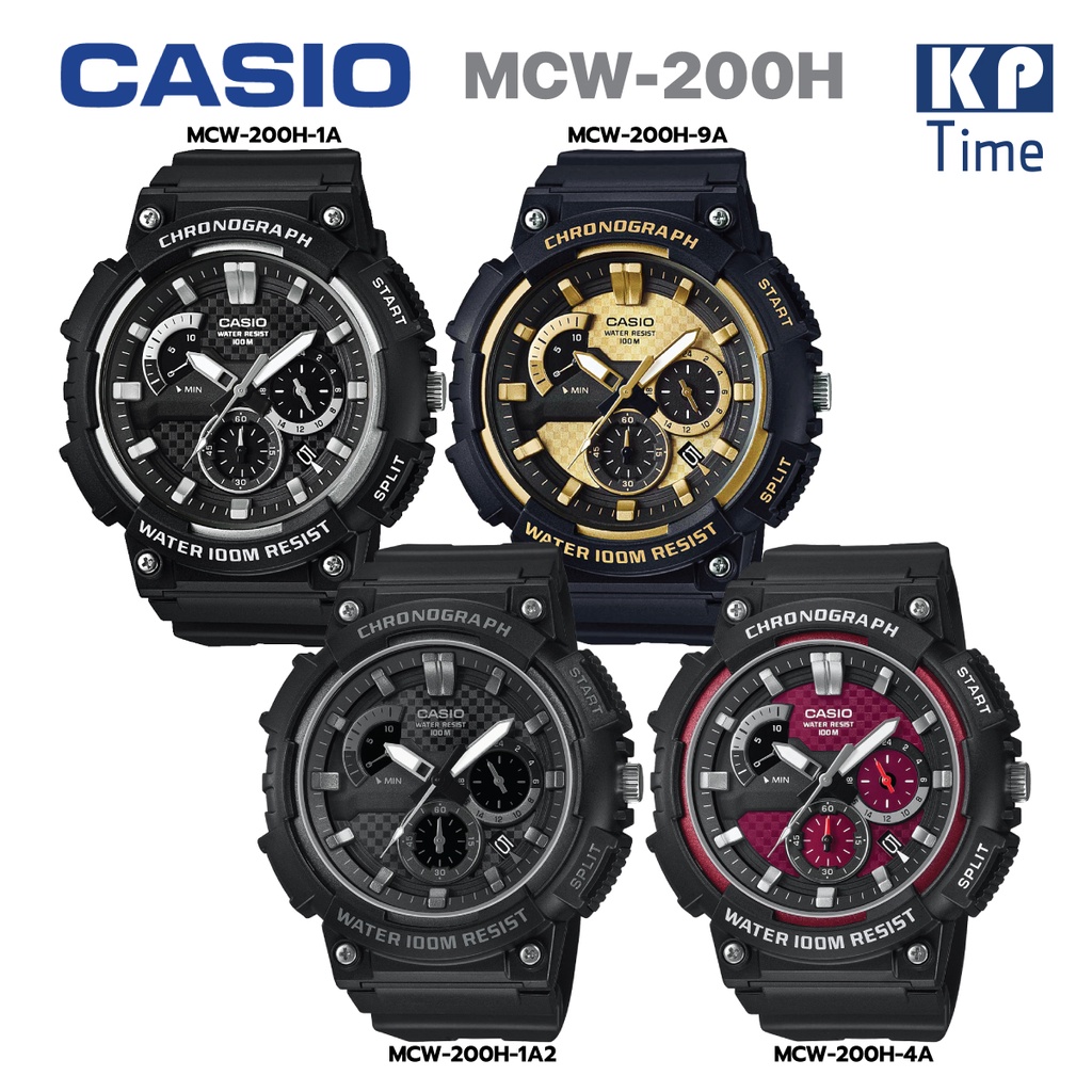 Casio นาฬิกาข้อมือผู้ชาย โครโนกราฟ สายเรซิน รุ่น MCW-200H ของแท้ประกันศูนย์ CMG