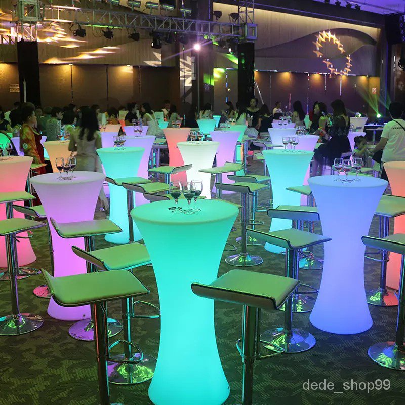 โต๊ะบาร์พลาสติก LED เชิงพาณิชย์ ไฟกลางคืน โต๊ะเปลี่ยนสี โรงแรม ผับ บาร์ วิลล่า รีโมทคอนโทรลเปลี่ยนสี16สี พร้อมส่ง