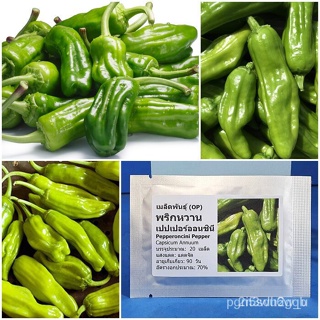 ผลิตภัณฑ์ใหม่ เมล็ดพันธุ์ 2022เมล็ดอวบอ้วน พริกหวาน เปปเปอร์ออนชินี Pepperoncini Sweet Pepper Seed 20 เมล็ด คุณภ ค/เมล็