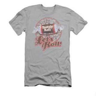 Tootsie Roll - Lets Roll! T-Shirt เสื้อยืดแขนสั้น เสื้อยื เสื้อเชิ้ตชาย เสื้อยืดสีขาว