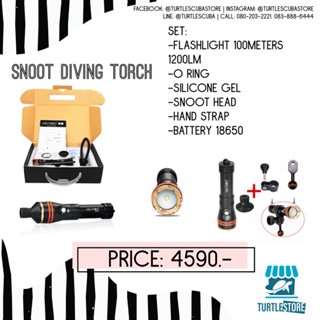 Snoot Diving Torch ไฟฉายดำน้ำสำหรับถ่ายรูป ระยะใกล้ ใต้น้ำ กันน้ำ พร้อมส่งจากไทย