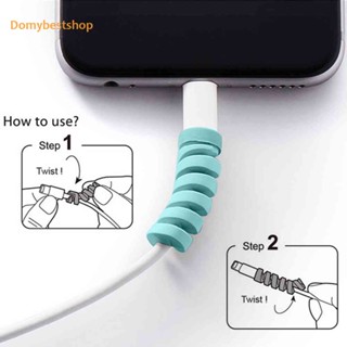 [Domybestshop.th] ปลอกหุ้มสายชาร์จ USB แบบเกลียว สําหรับ iPhone Android