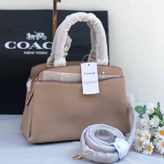 กระเป๋าถือได้ สะพายได้ 
NEW Coach #91493 Lillie Carryall ถังเล็ก หนังสี